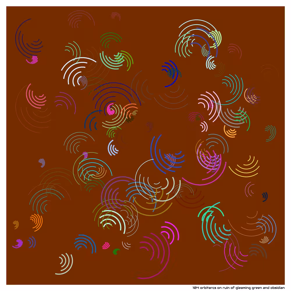 104 orbitarcs on ruin of gleaming green and obsidian