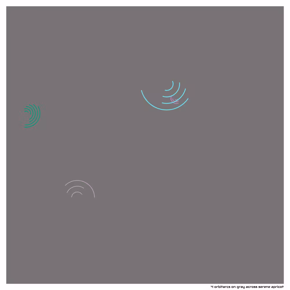 4 orbitarcs on gray across serene apricot
