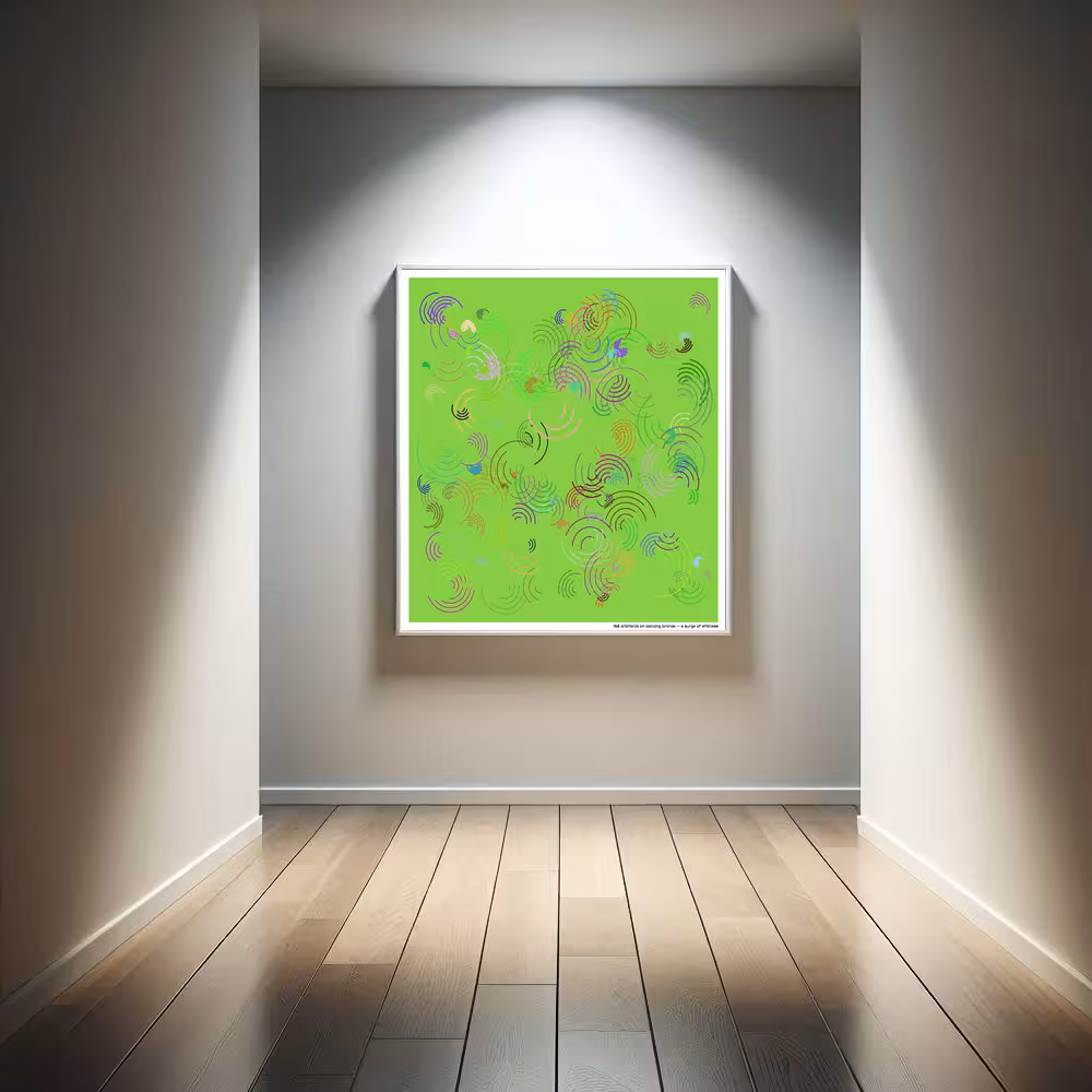 168 orbitarcs on dancing bronze — a surge of stillness in room setting