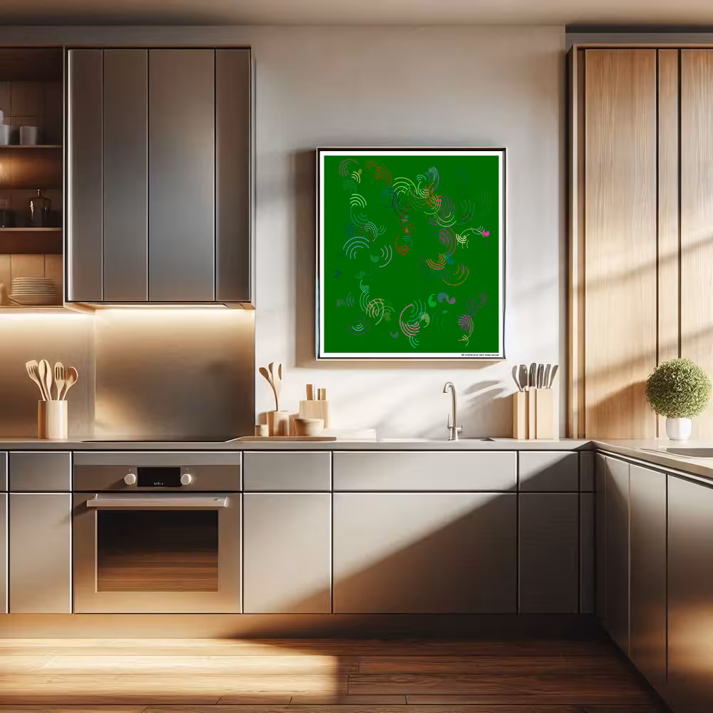 101 orbitarcs on dark moss canvas in room setting