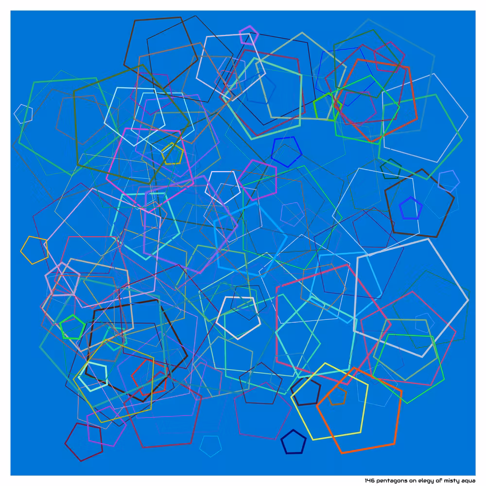 146 pentagons on elegy of misty aqua