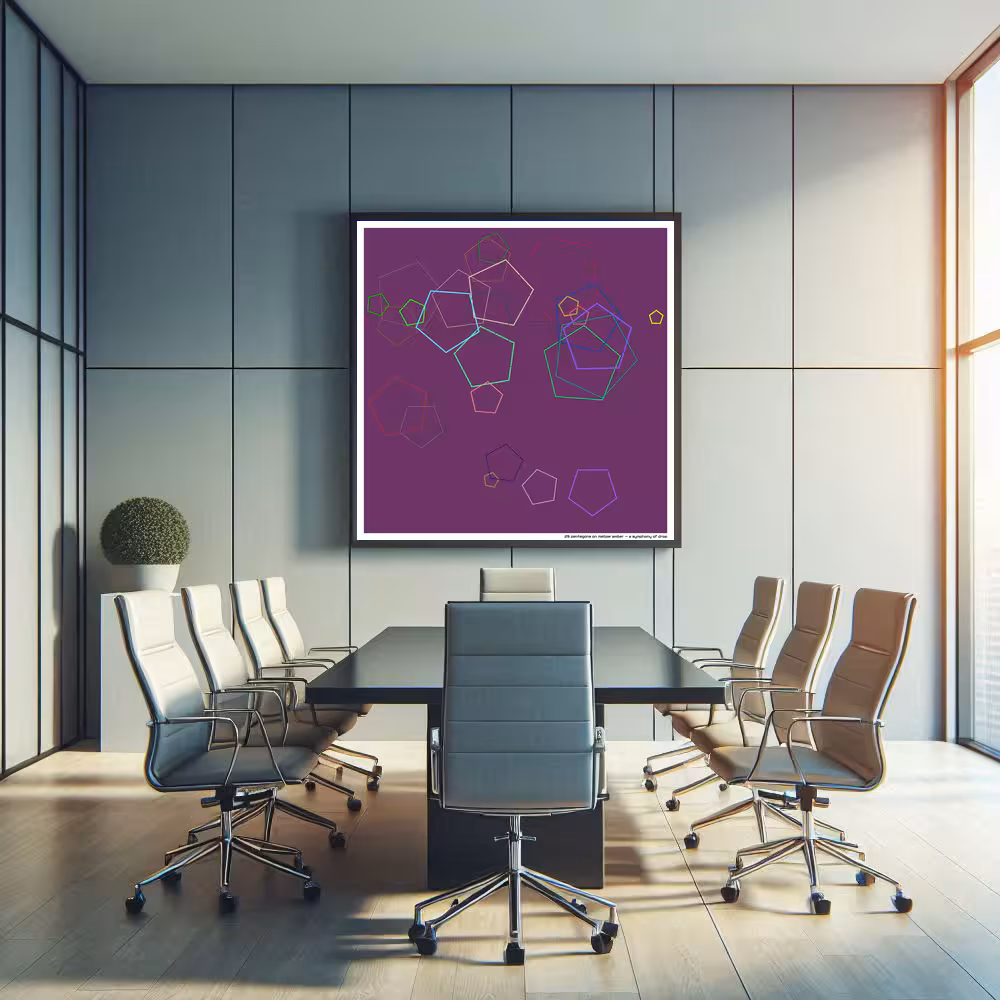 29 pentagons on mellow amber — a symphony of drop in room setting