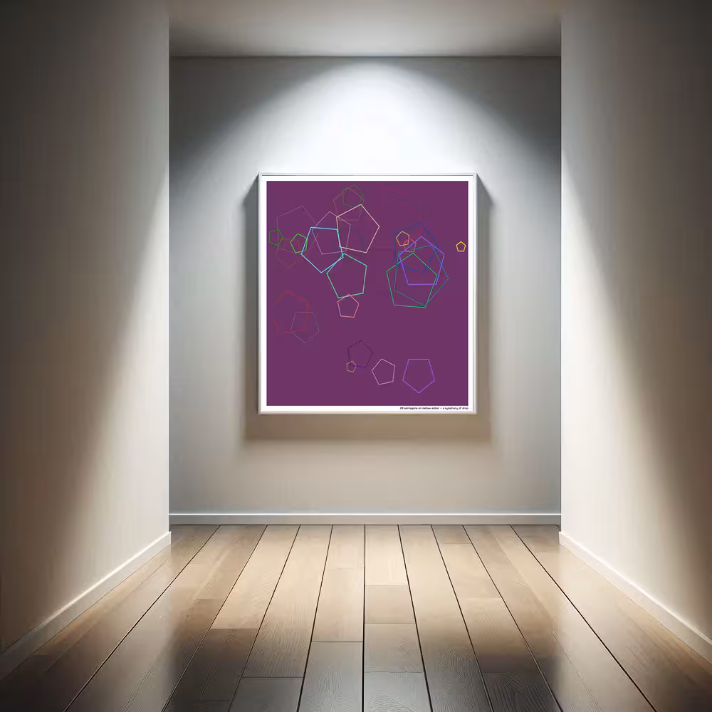 29 pentagons on mellow amber — a symphony of drop in room setting