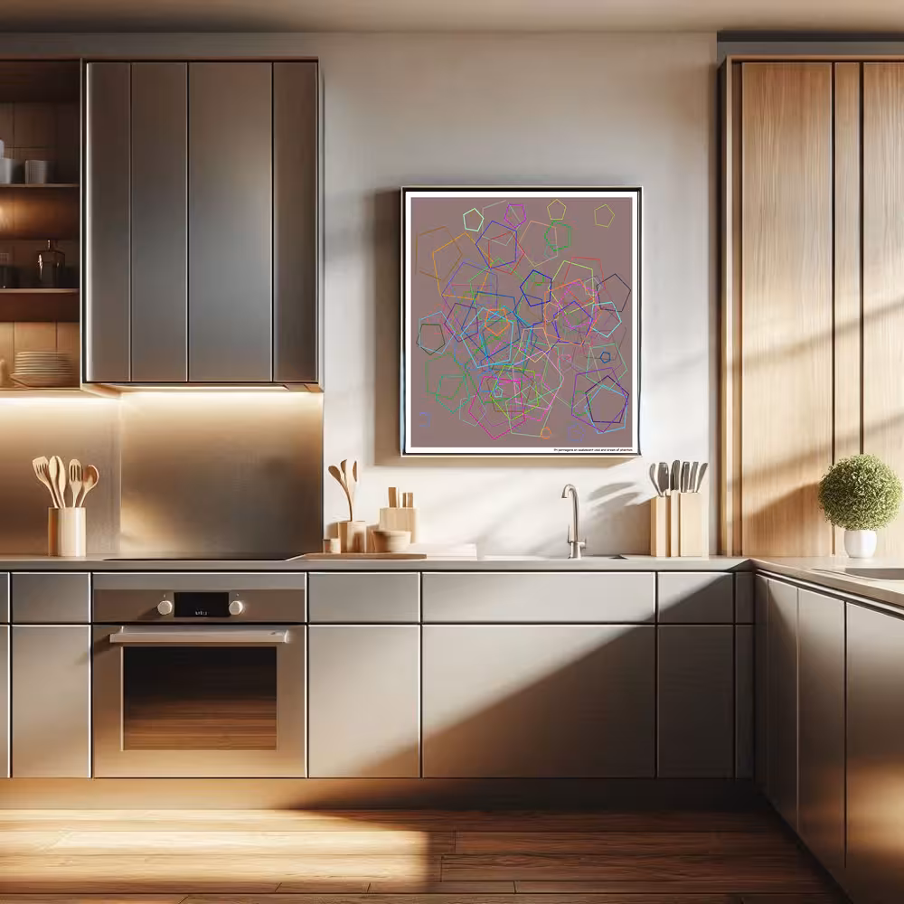 114 pentagons on opalescent void and dream of phantom in room setting