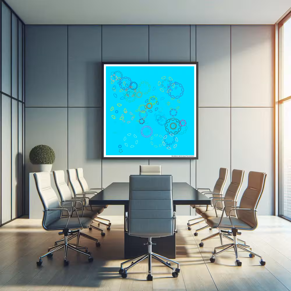 52 petals on serene aqua from covenant in room setting