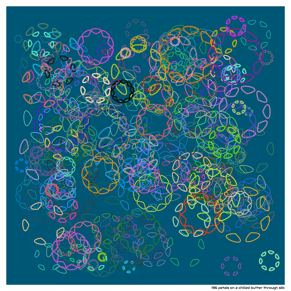 196 petals on a chilled butter through silk