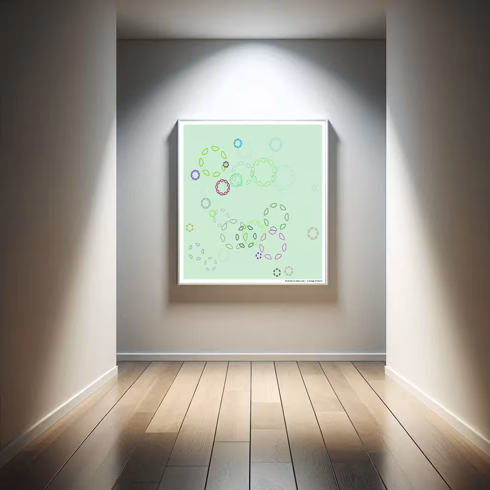 31 petals on deep rose — a mirage of shore in room setting