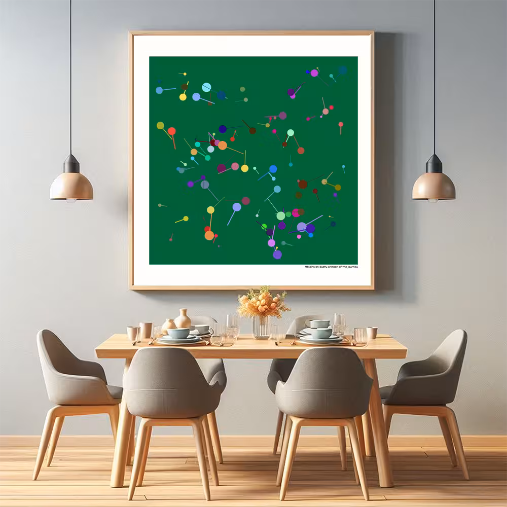 98 pins on dusty crimson of the journey in room setting