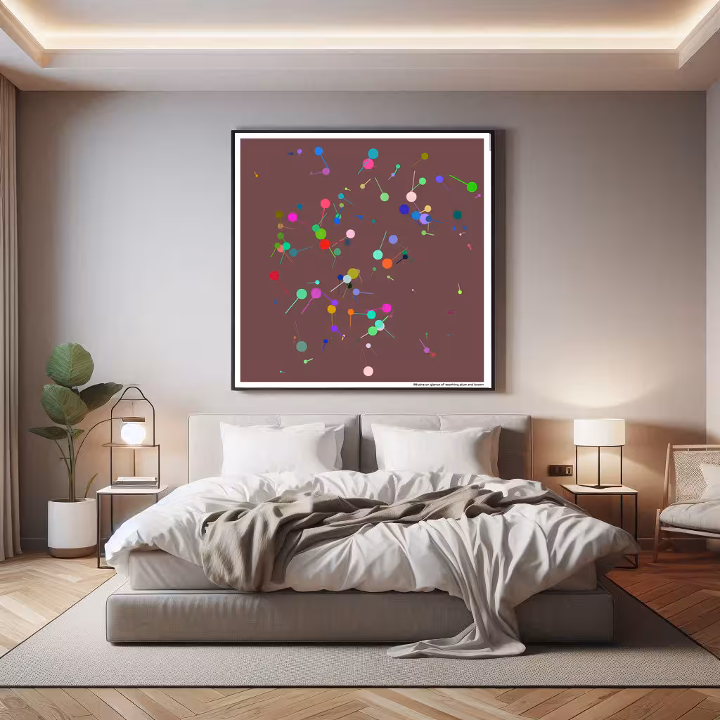 99 pins on glance of soothing plum and brown in room setting