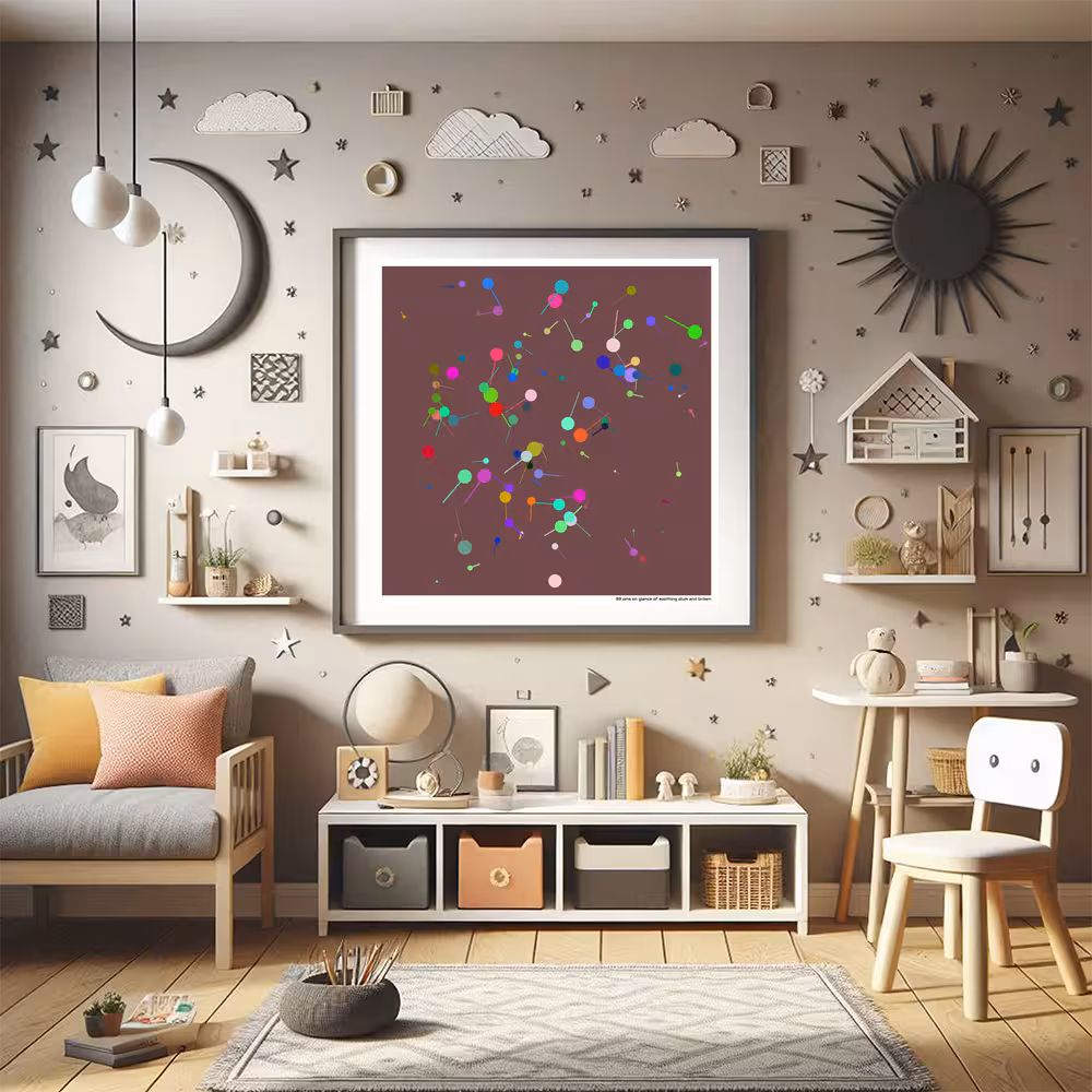 99 pins on glance of soothing plum and brown in room setting