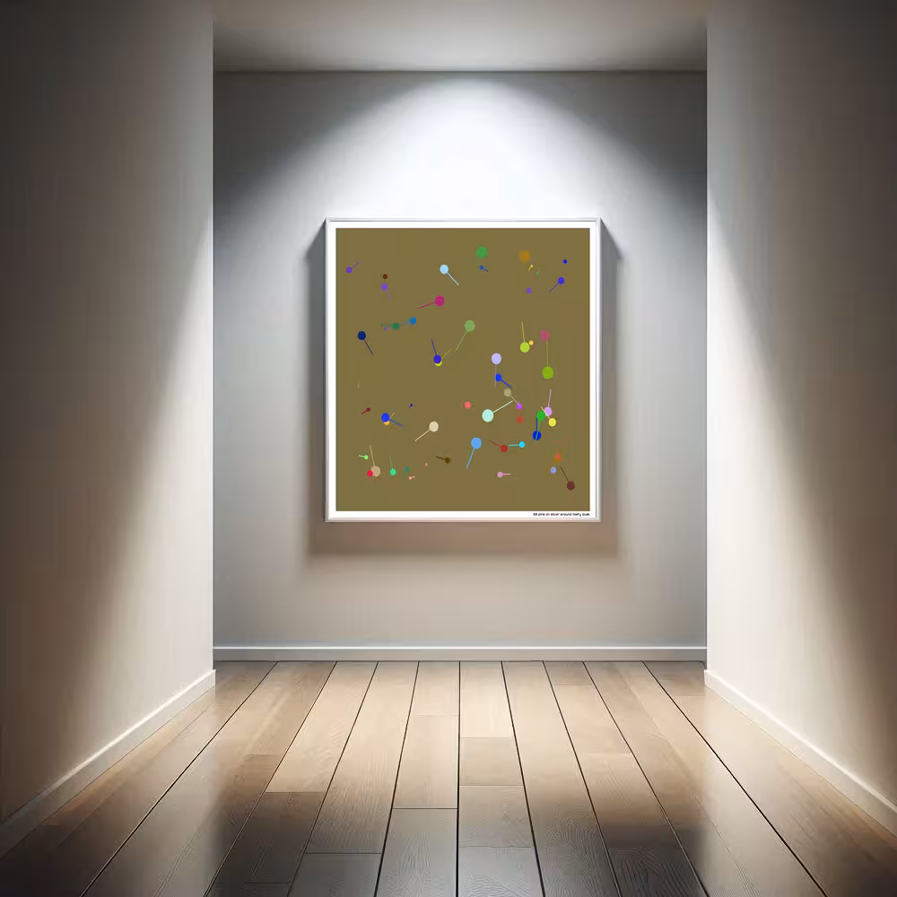 58 pins on silver around misty dusk in room setting