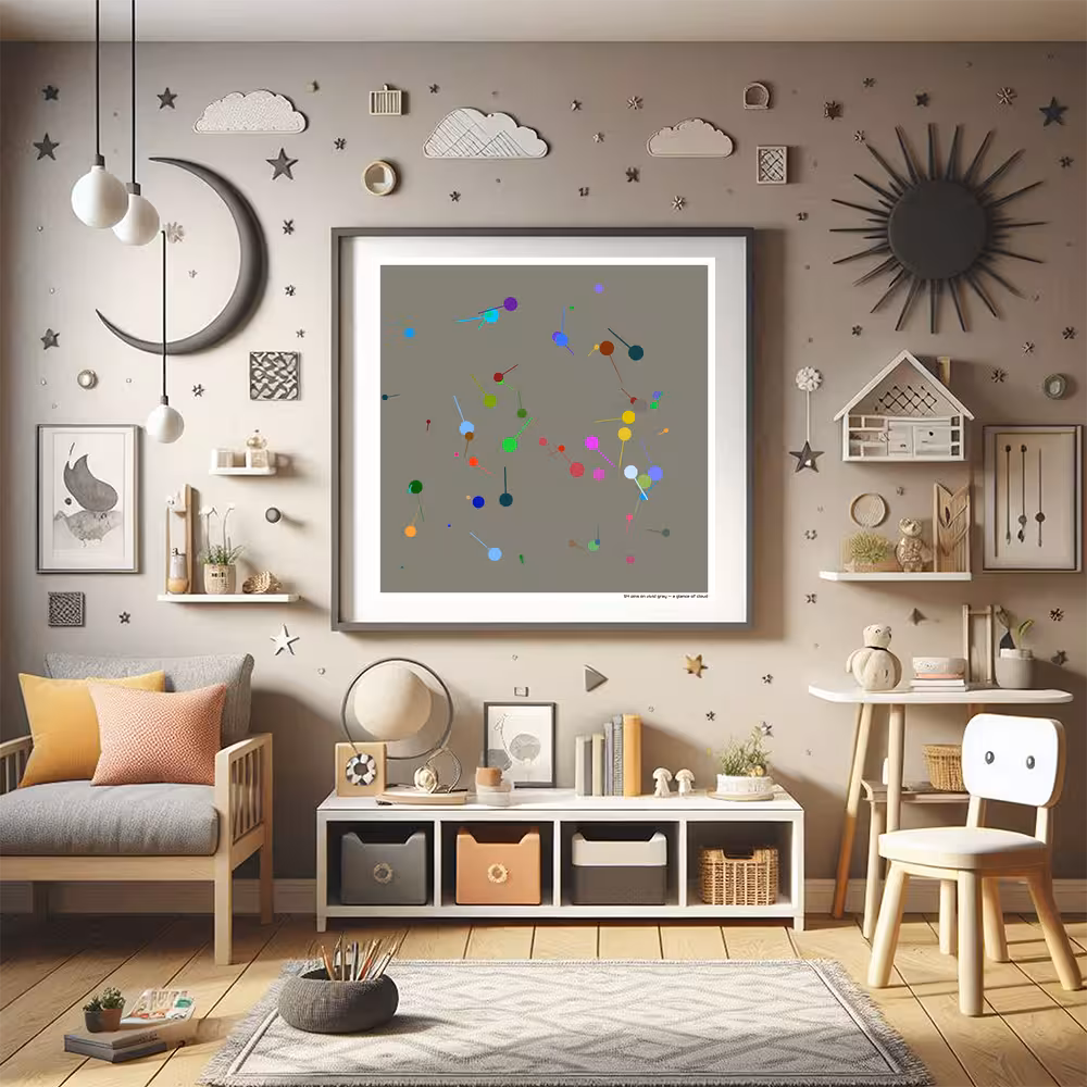 54 pins on vivid gray — a glance of cloud in room setting
