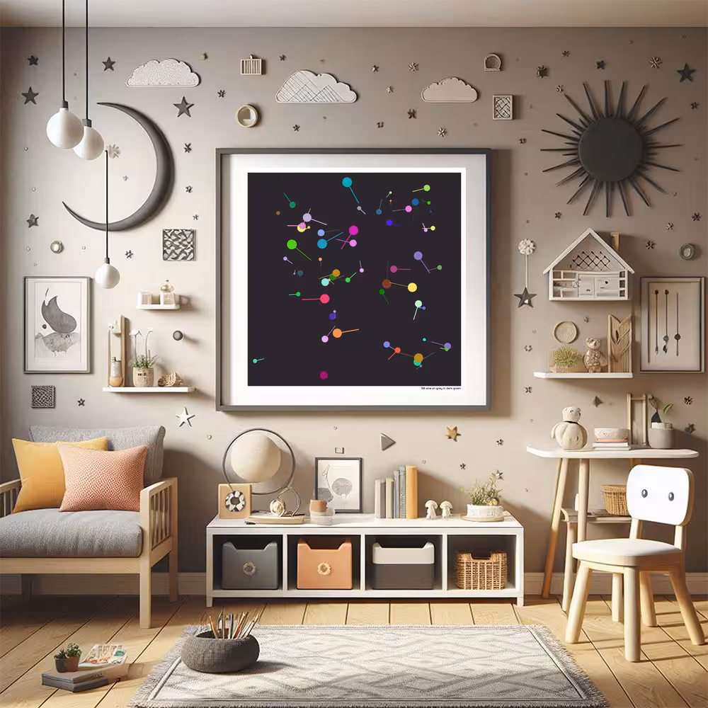 58 pins on gray in dark green in room setting