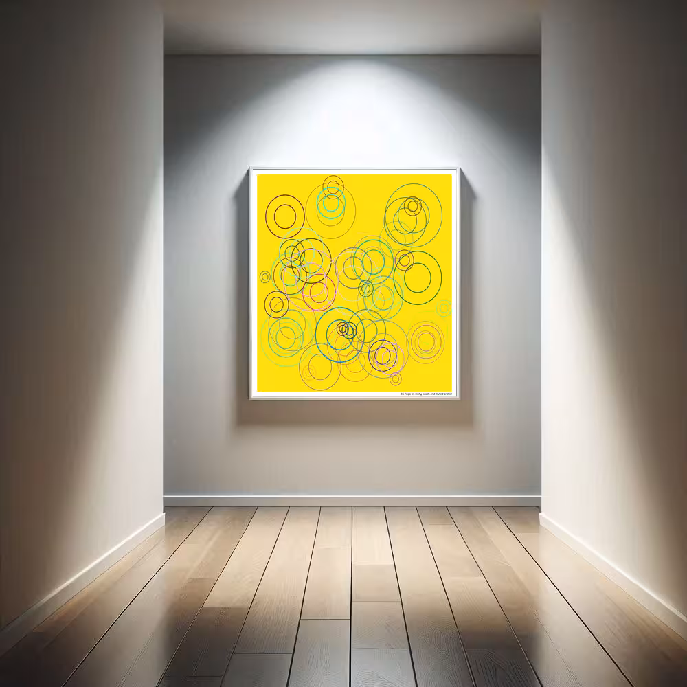 56 rings on misty peach and muted orchid in room setting