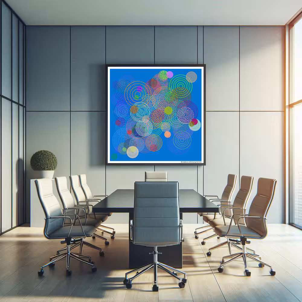 99 ripples on white during the flute in room setting