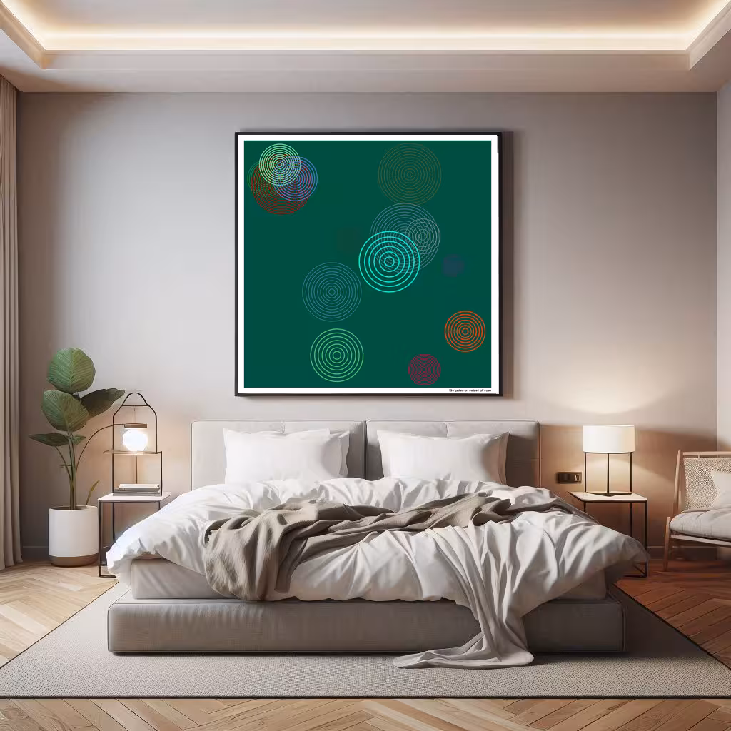 15 ripples on velvet of rose in room setting