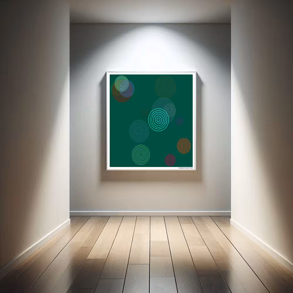 15 ripples on velvet of rose in room setting