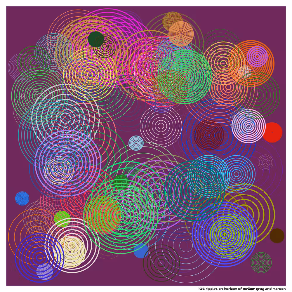 106 ripples on horizon of mellow gray and maroon