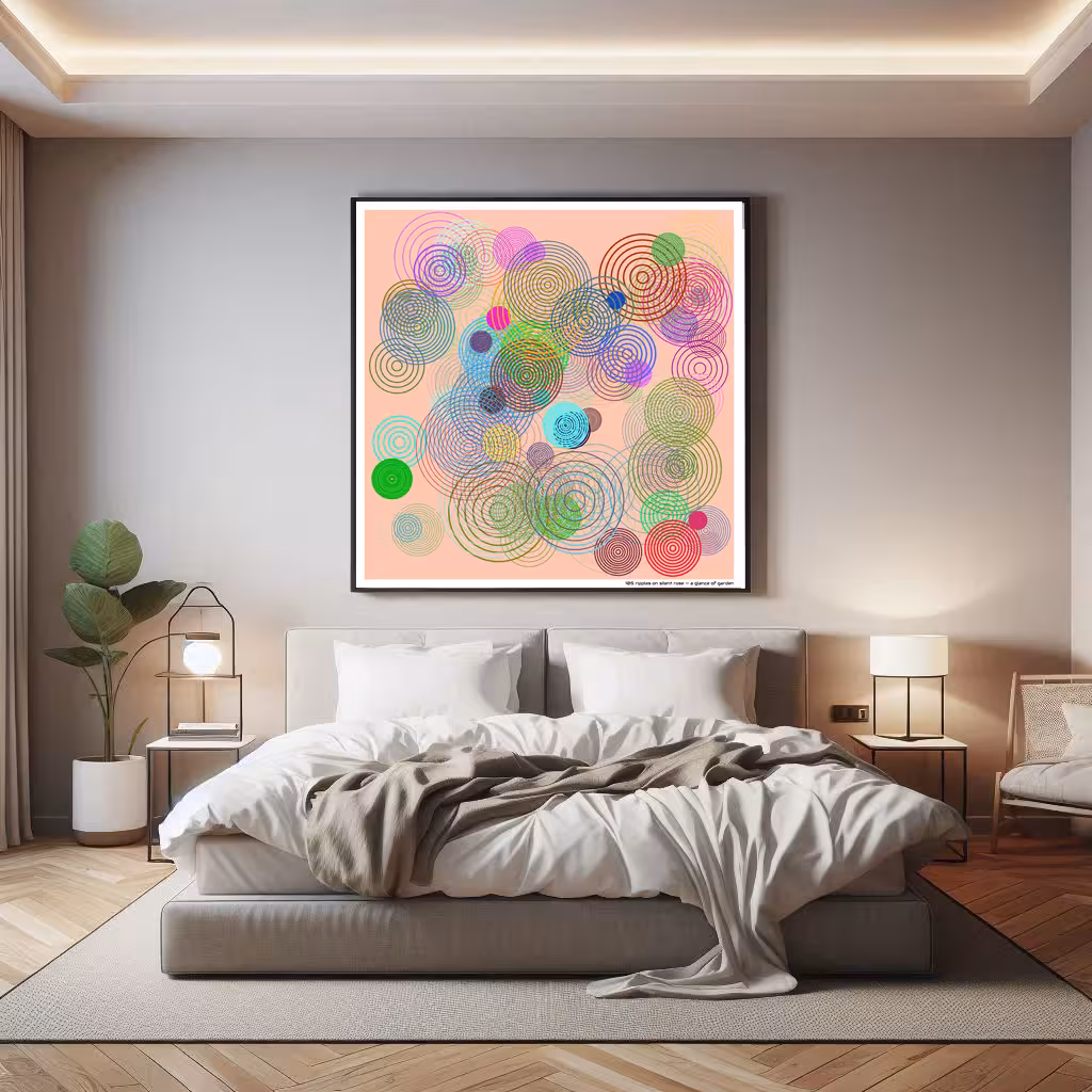 105 ripples on silent rose — a glance of garden in room setting