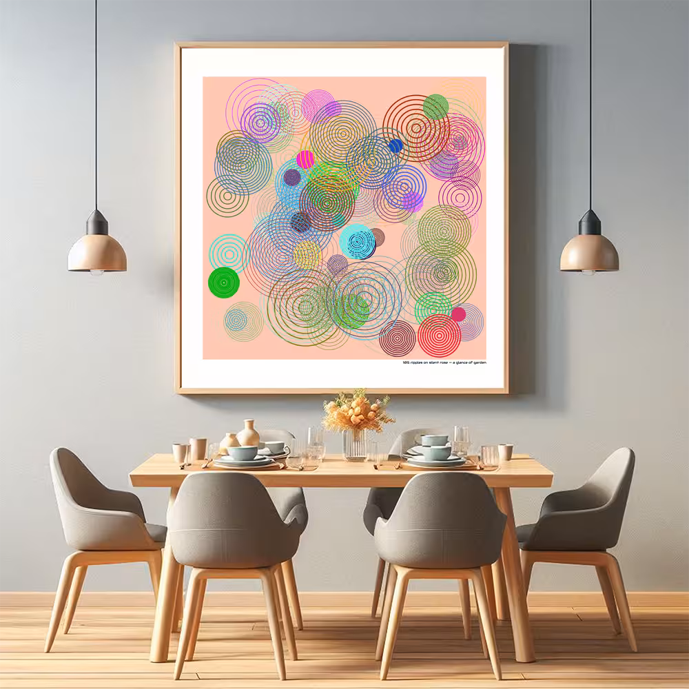 105 ripples on silent rose — a glance of garden in room setting