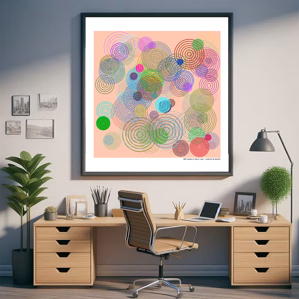 105 ripples on silent rose — a glance of garden in room setting