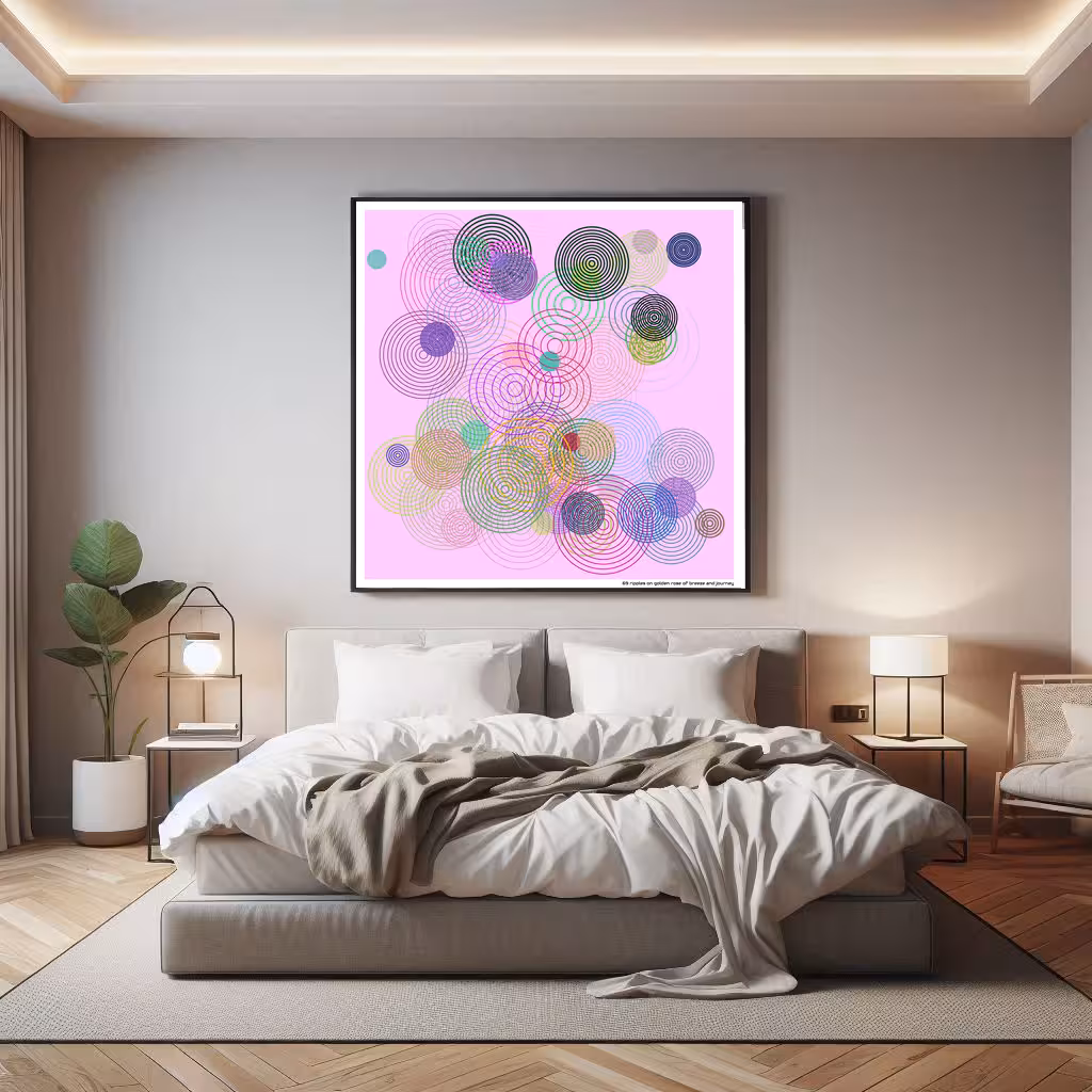 69 ripples on golden rose of breeze and journey in room setting