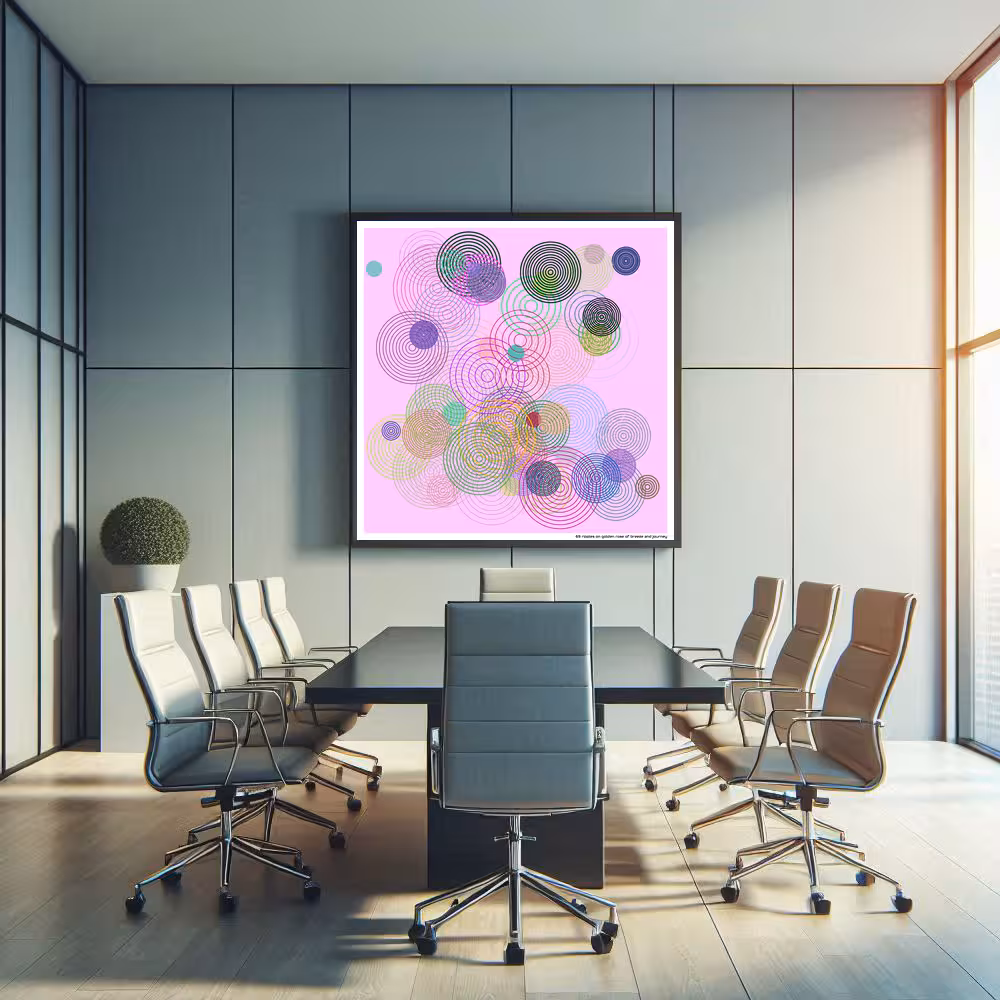 69 ripples on golden rose of breeze and journey in room setting