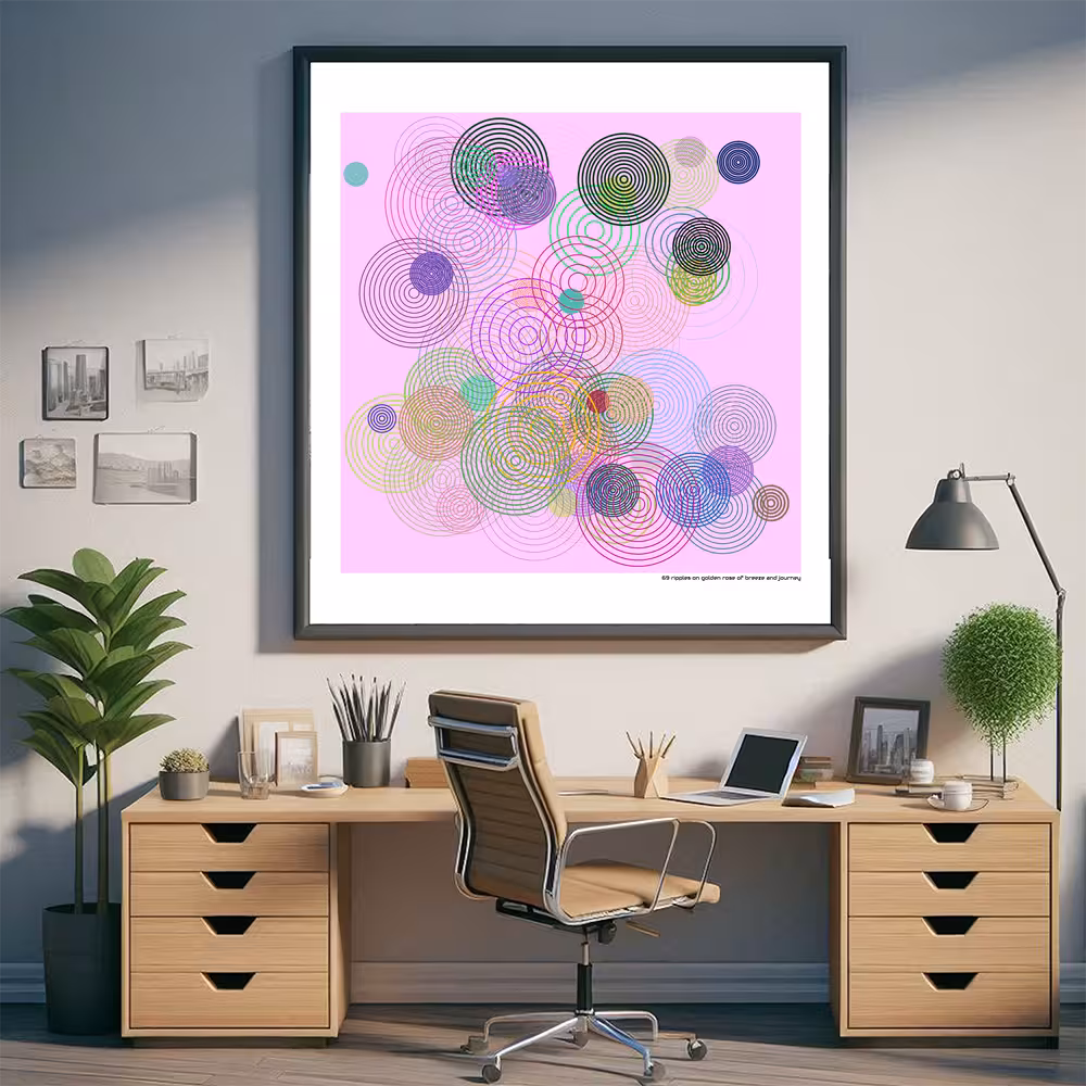 69 ripples on golden rose of breeze and journey in room setting