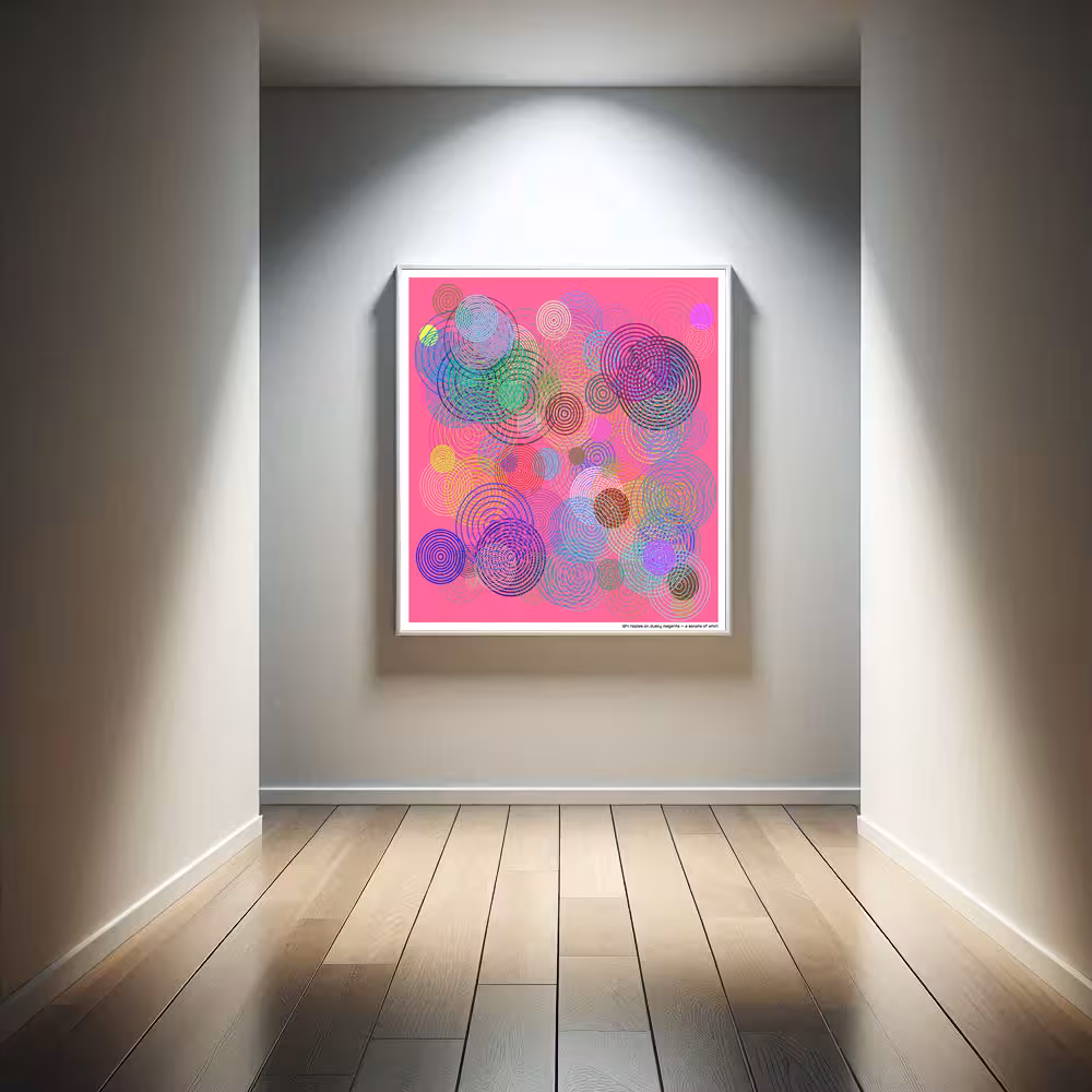 124 ripples on dusky magenta — a sonata of whirl in room setting