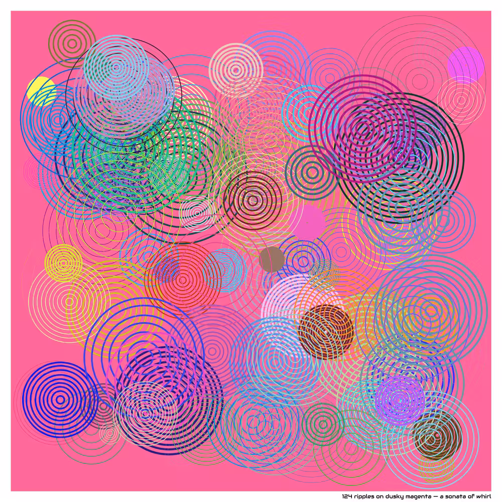 124 ripples on dusky magenta — a sonata of whirl