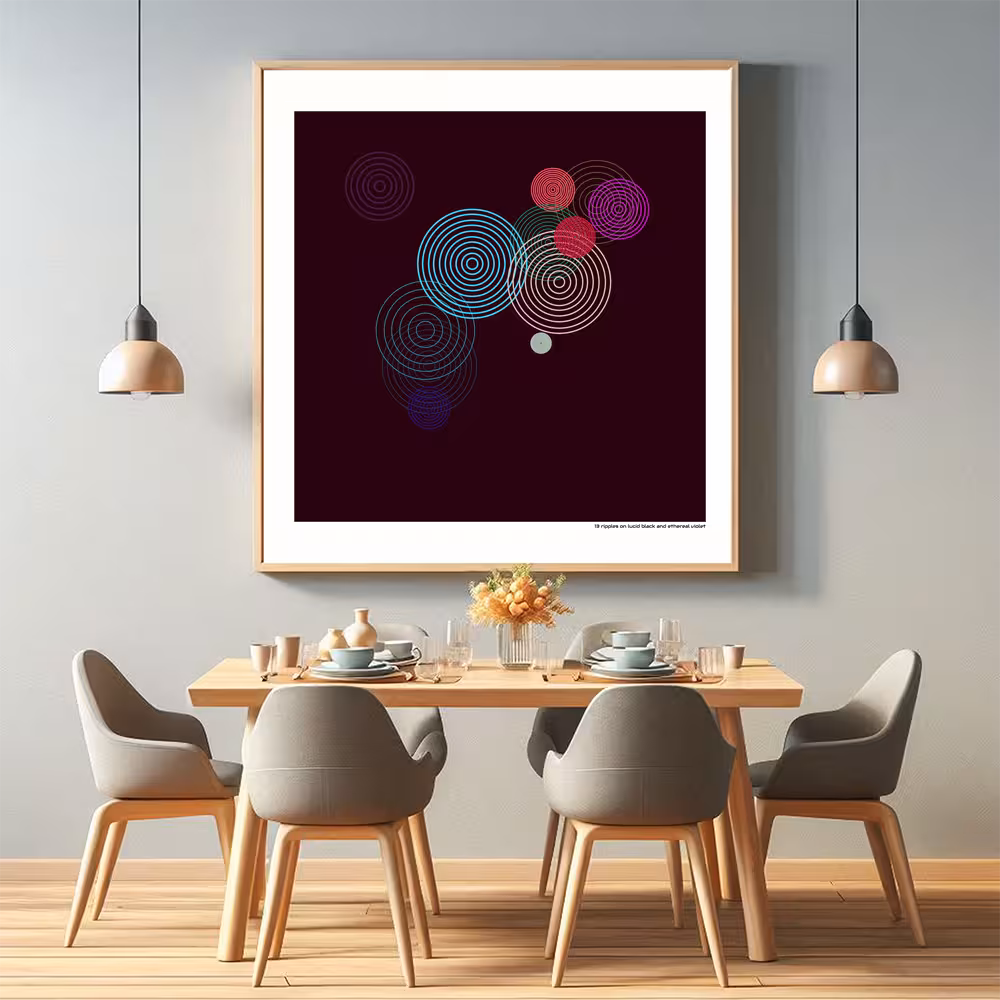 13 ripples on lucid black and ethereal violet in room setting