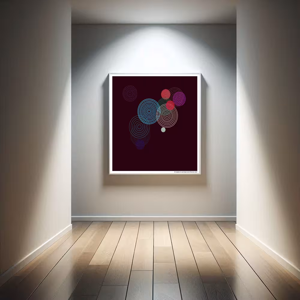 13 ripples on lucid black and ethereal violet in room setting