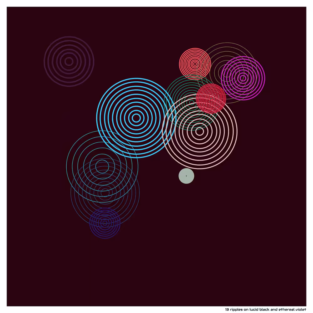 13 ripples on lucid black and ethereal violet