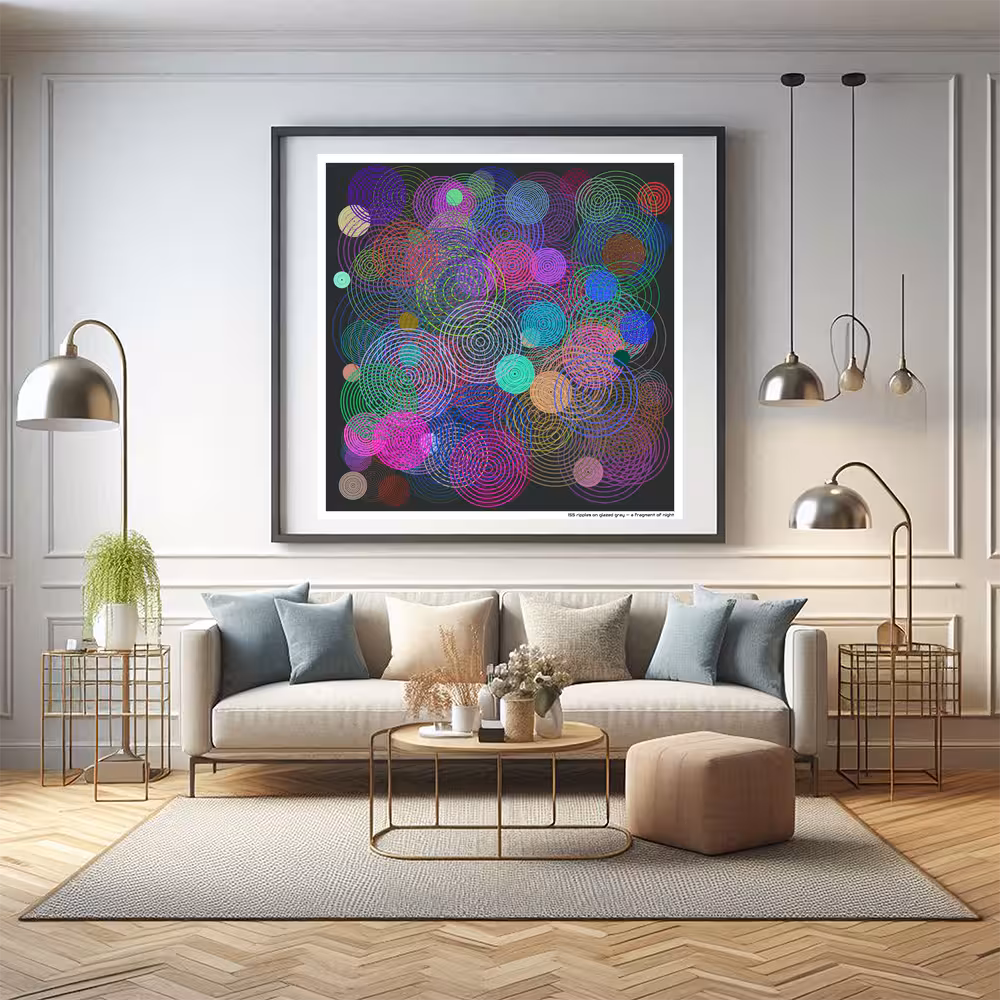 155 ripples on glazed gray — a fragment of night in room setting