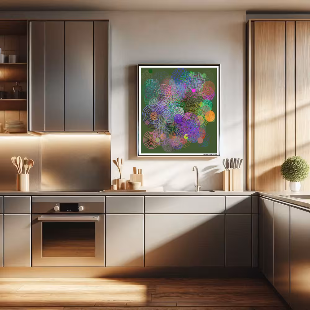 148 ripples on cyan into bliss in room setting