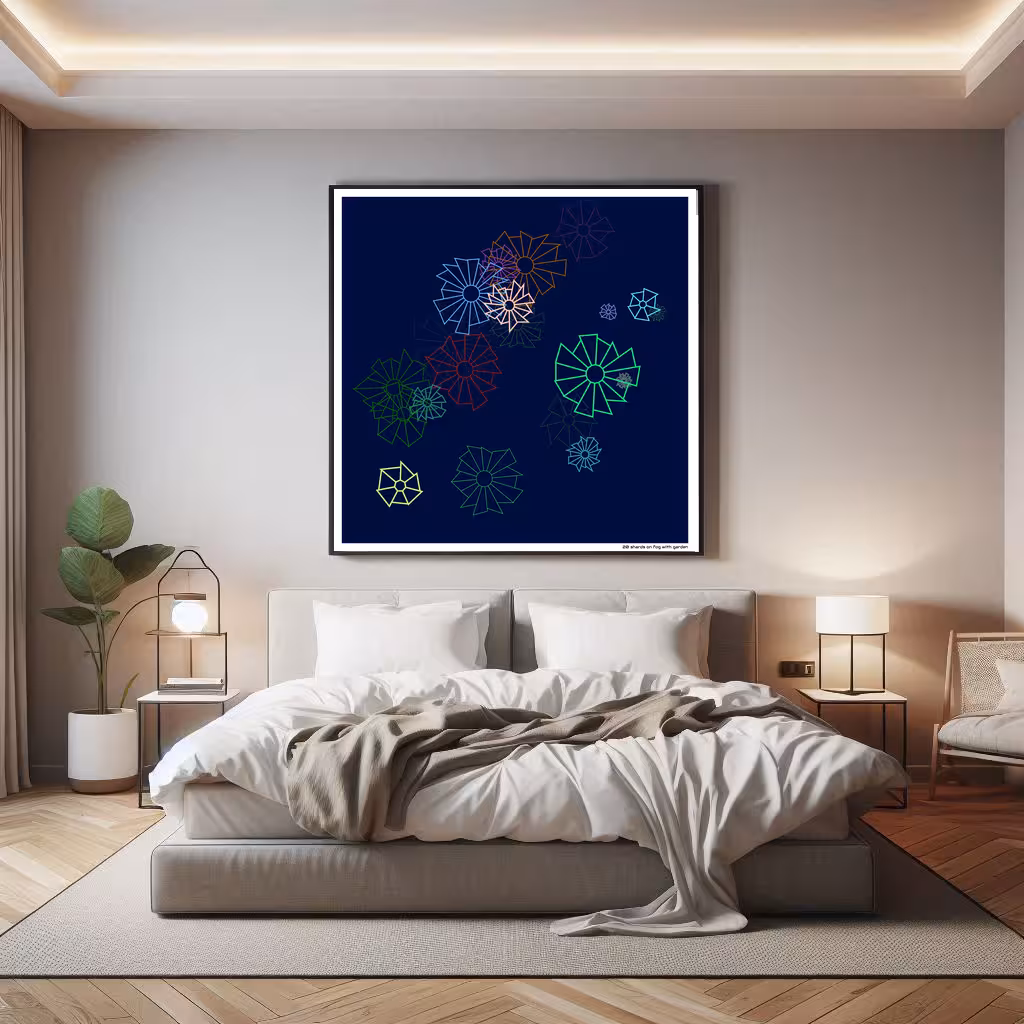 20 shards on fog with garden in room setting