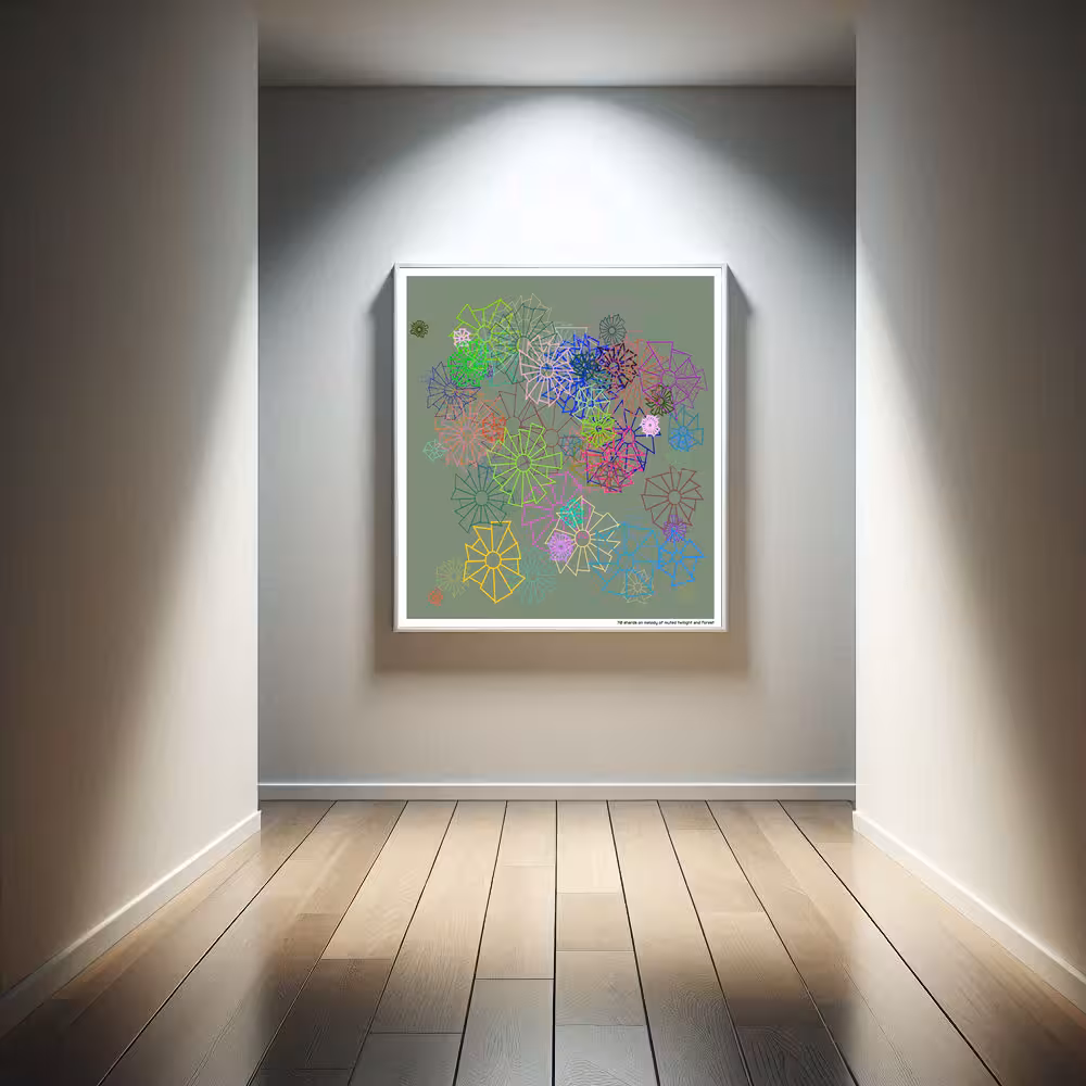 70 shards on melody of muted twilight and forest in room setting