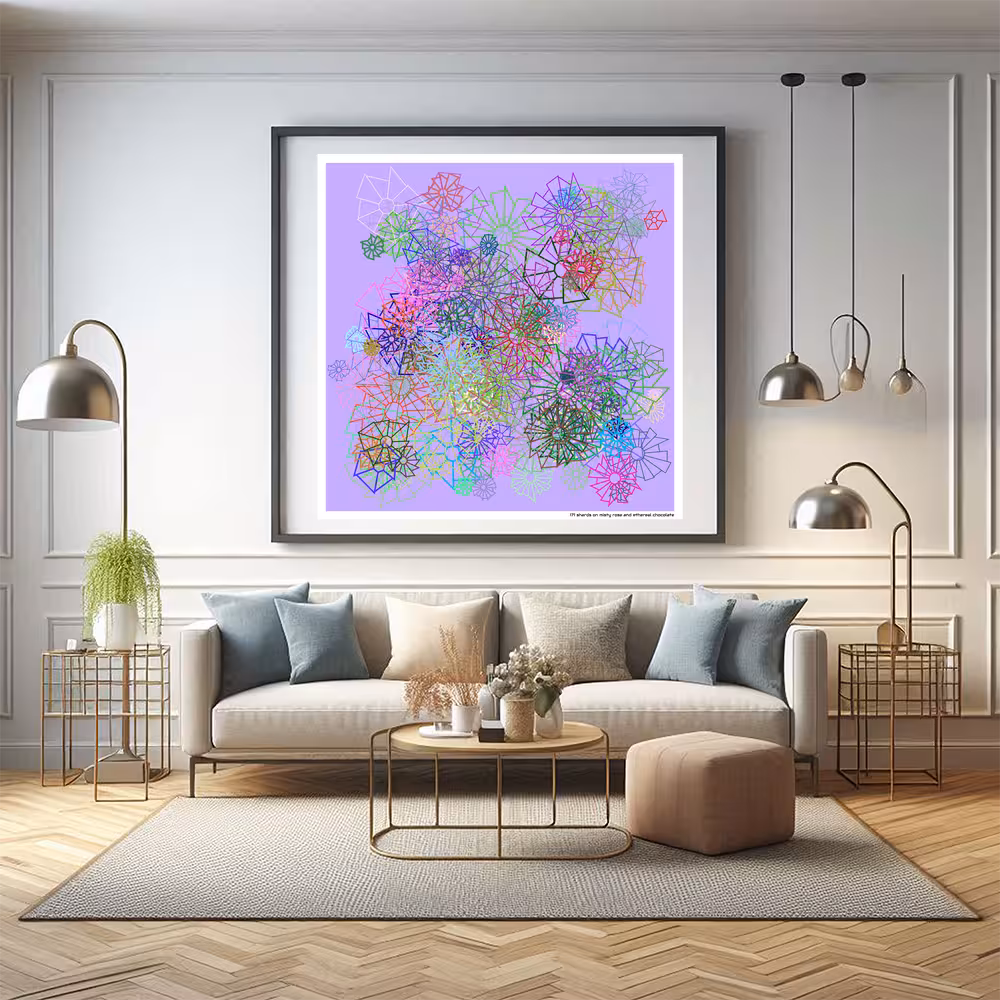 171 shards on misty rose and ethereal chocolate in room setting