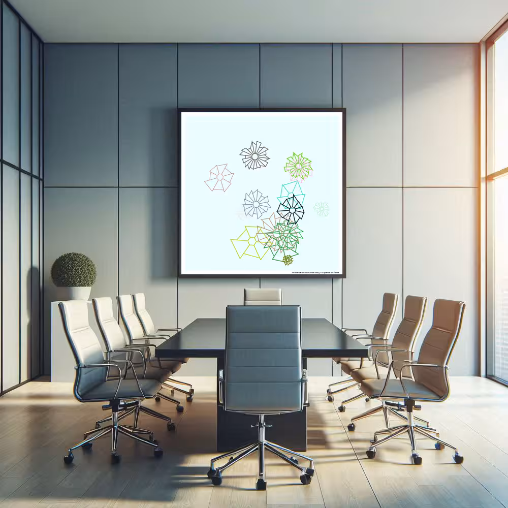 14 shards on nocturnal ivory — a glance of flame in room setting