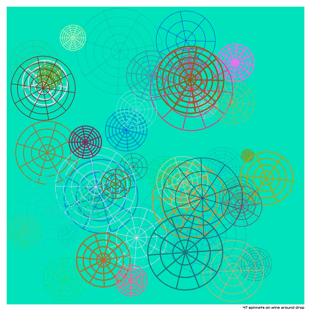 47 spinnets on wine around drop