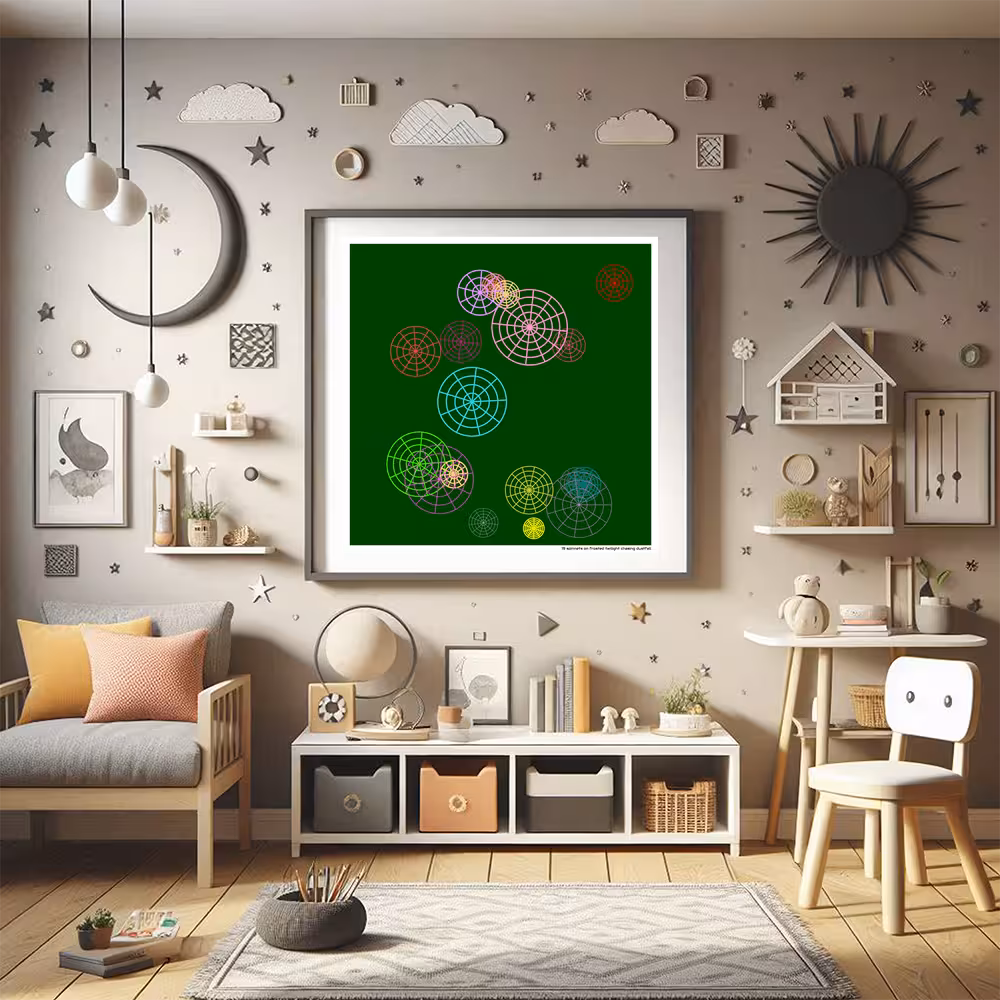 19 spinnets on frosted twilight chasing dustfall in room setting