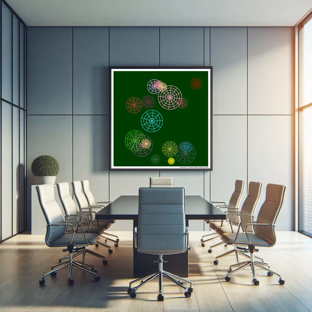 19 spinnets on frosted twilight chasing dustfall in room setting