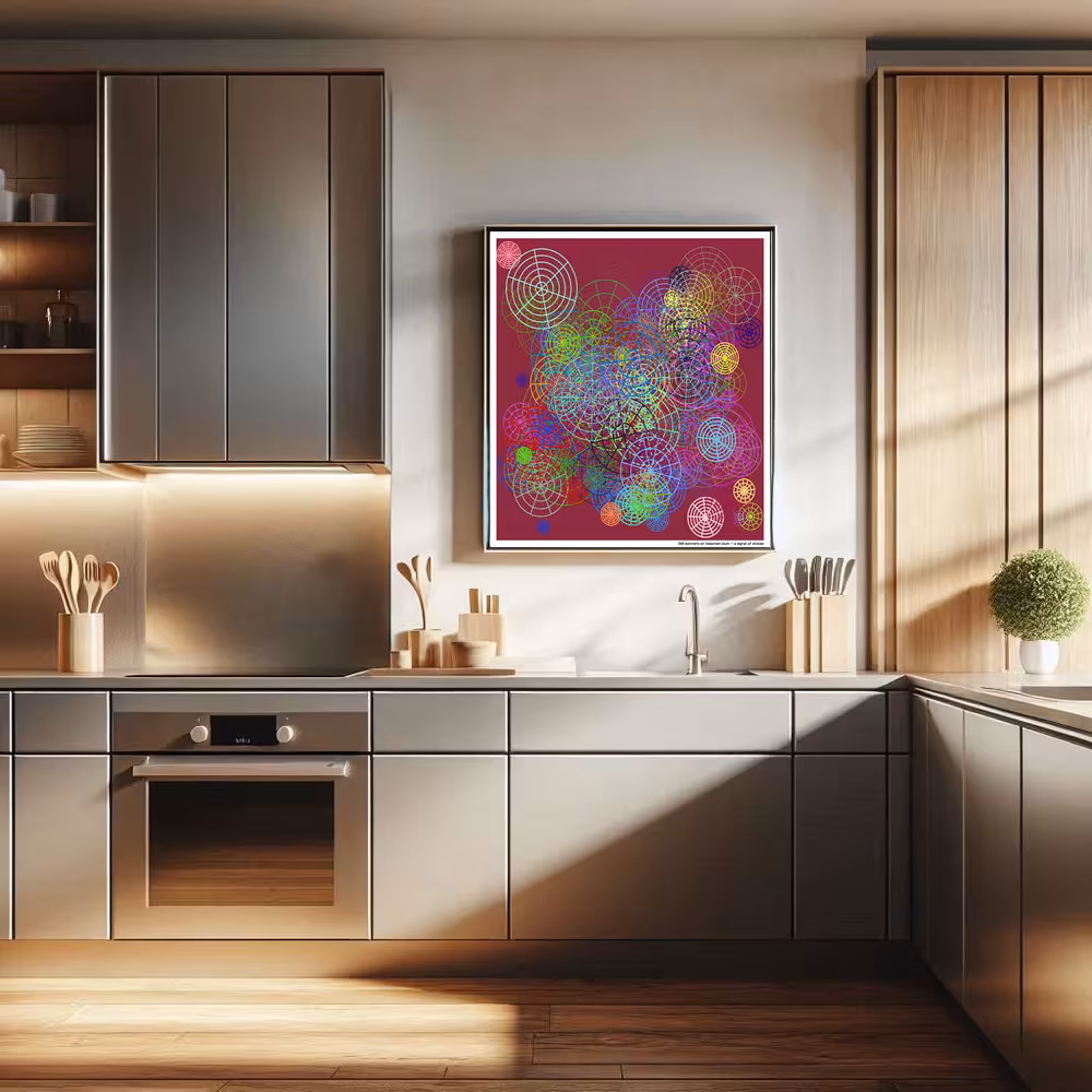 130 spinnets on bleached plum — a signal of eclipse in room setting