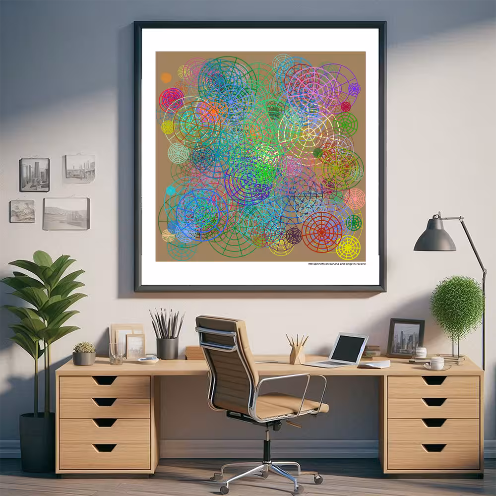 199 spinnets on banana and beige in reverie in room setting