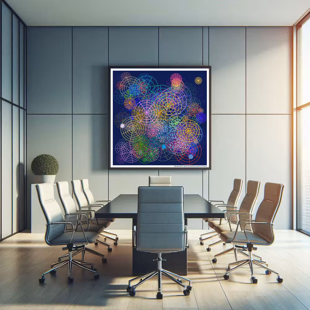 156 spinnets on serene terracotta and storm of chorus in room setting