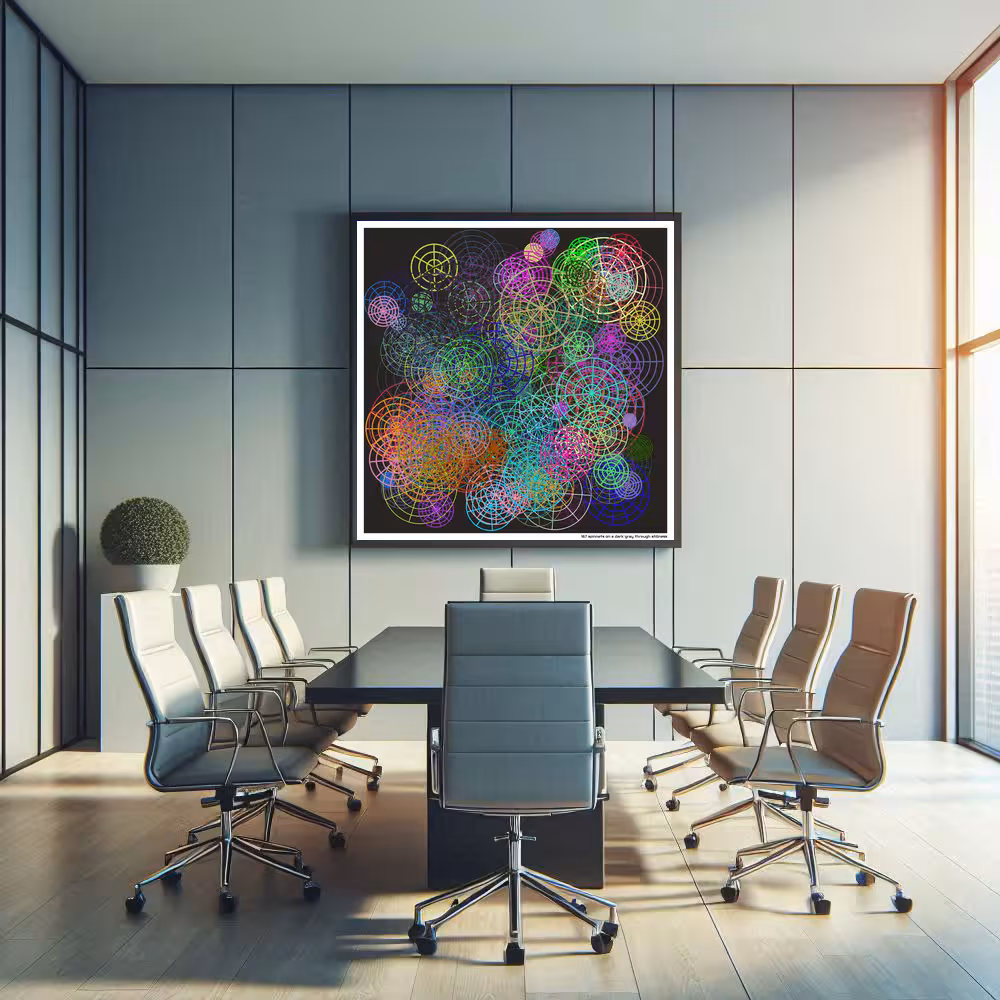 167 spinnets on a dark gray through stillness in room setting