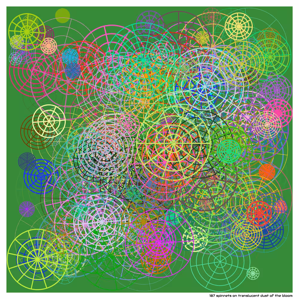 187 spinnets on translucent dust of the bloom