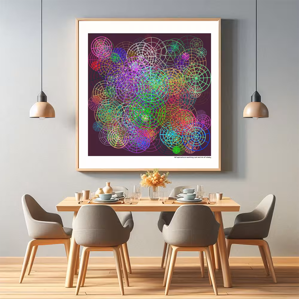 167 spinnets on soothing rust and ink of lullaby in room setting