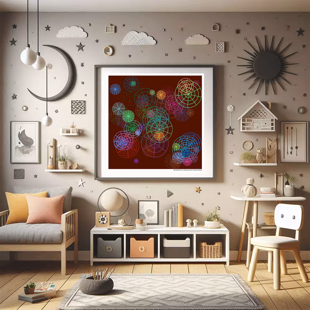 60 spinnets on a smoky apricot through melody in room setting