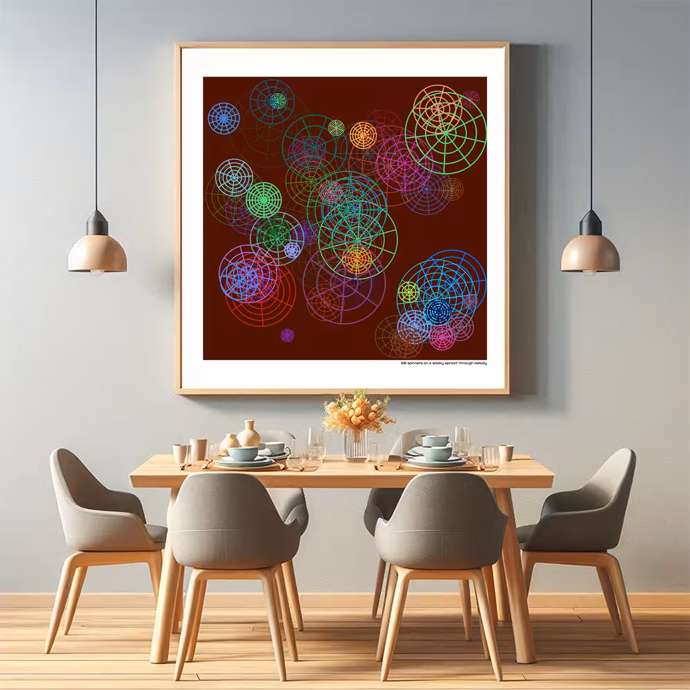 60 spinnets on a smoky apricot through melody in room setting